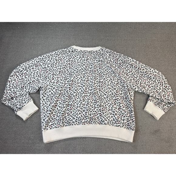 Victoria's Secret Sweatshirt Crewneck Casual Lounge Cheetah Print Size XL - Picture 2 of 7